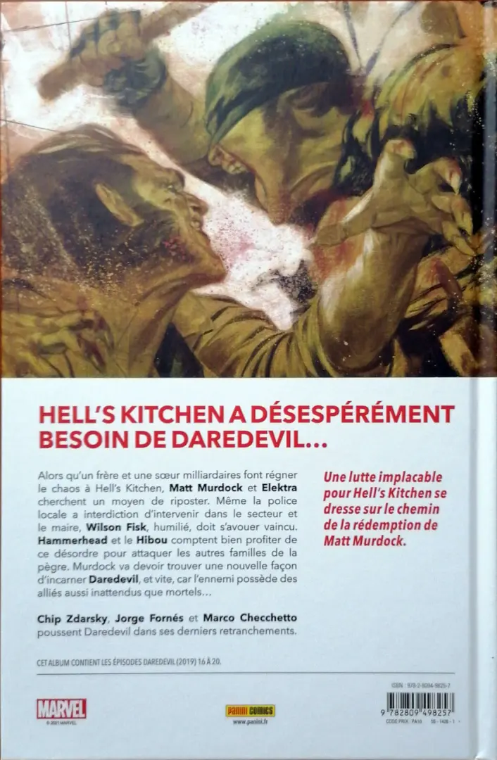 Verso de l'album Daredevil 4 Au bout de l'enfer
