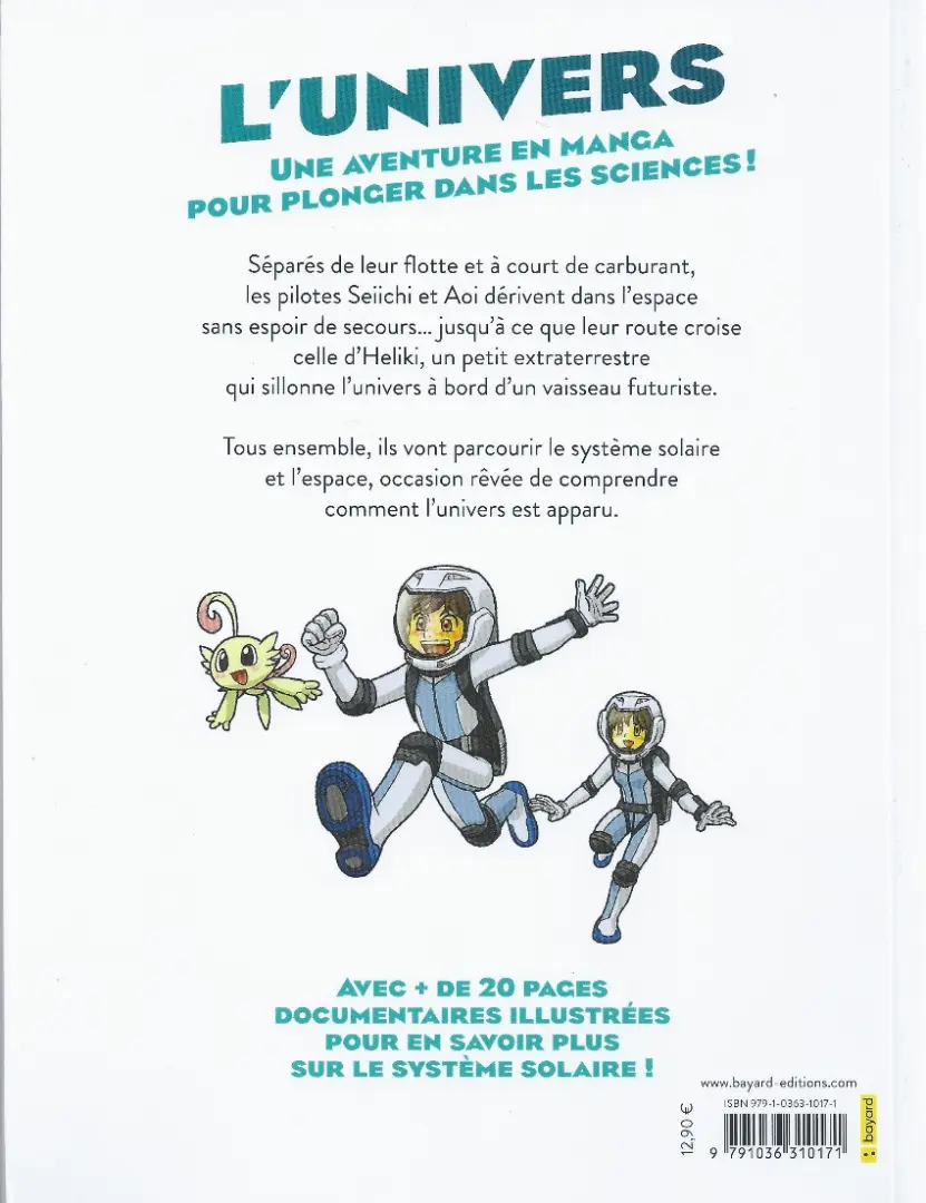 Verso de l'album L'univers en manga
