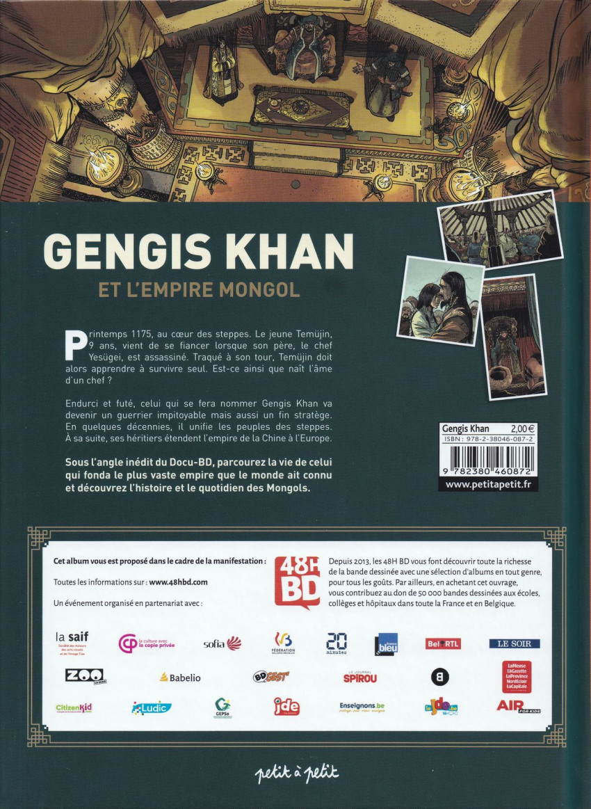 Verso de l'album Gengis Khan et l'empire mongol