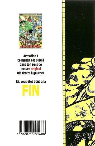 Verso de l'album Saint Seiya - Les Chevaliers du Zodiaque 9 Pour notre déesse