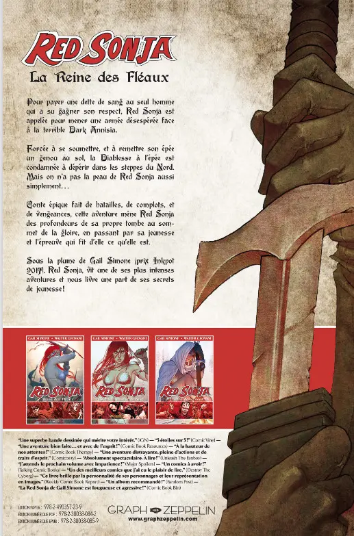 Verso de l'album Red Sonja 1 La Reine des Fléaux