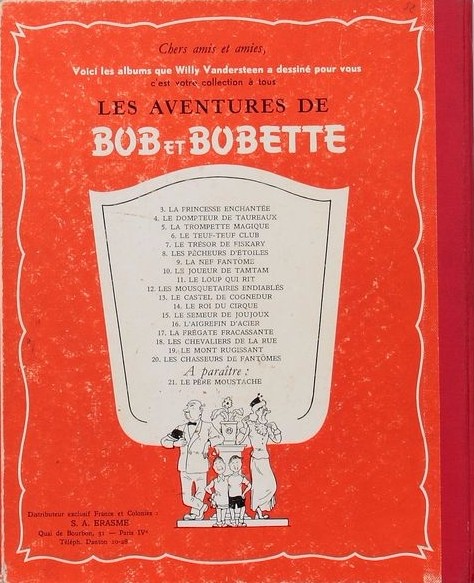 Verso de l'album Bob et Bobette Tome 20 Les Chasseurs de Fantômes