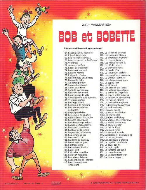 Verso de l'album Bob et Bobette Tome 134 L'oiseau blanc