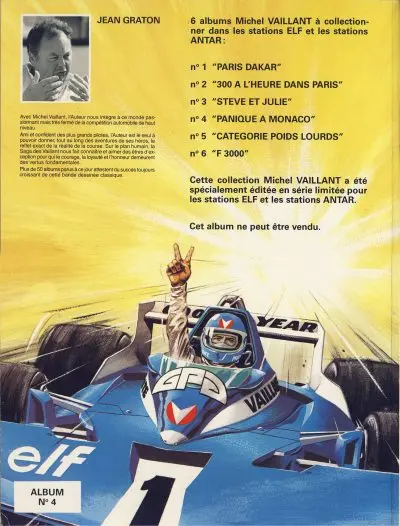 Verso de l'album Michel Vaillant Tome 47 Panique à Monaco