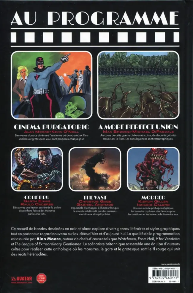 Verso de l'album Cinema purgatorio Tome 1