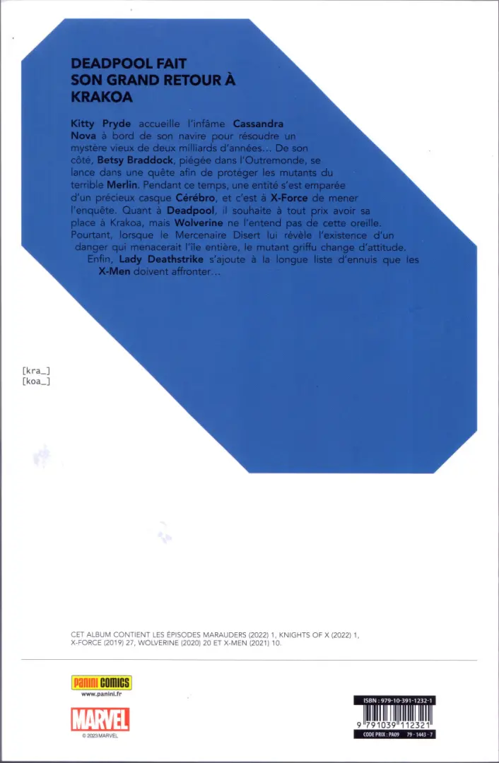 Verso de l'album Destiny of X Volume 02