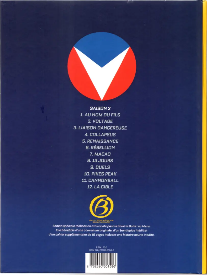 Verso de l'album Michel Vaillant Tome 12 La cible