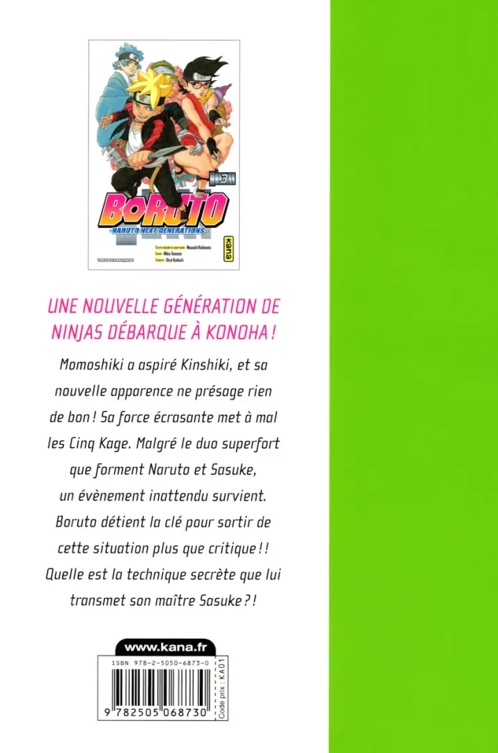 Verso de l'album Boruto - Naruto Next Generations 3 C'est mon histoire !!