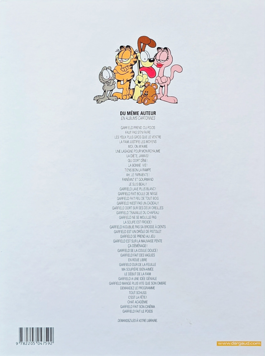 Verso de l'album Garfield Tome 27 Garfield se la coule douce