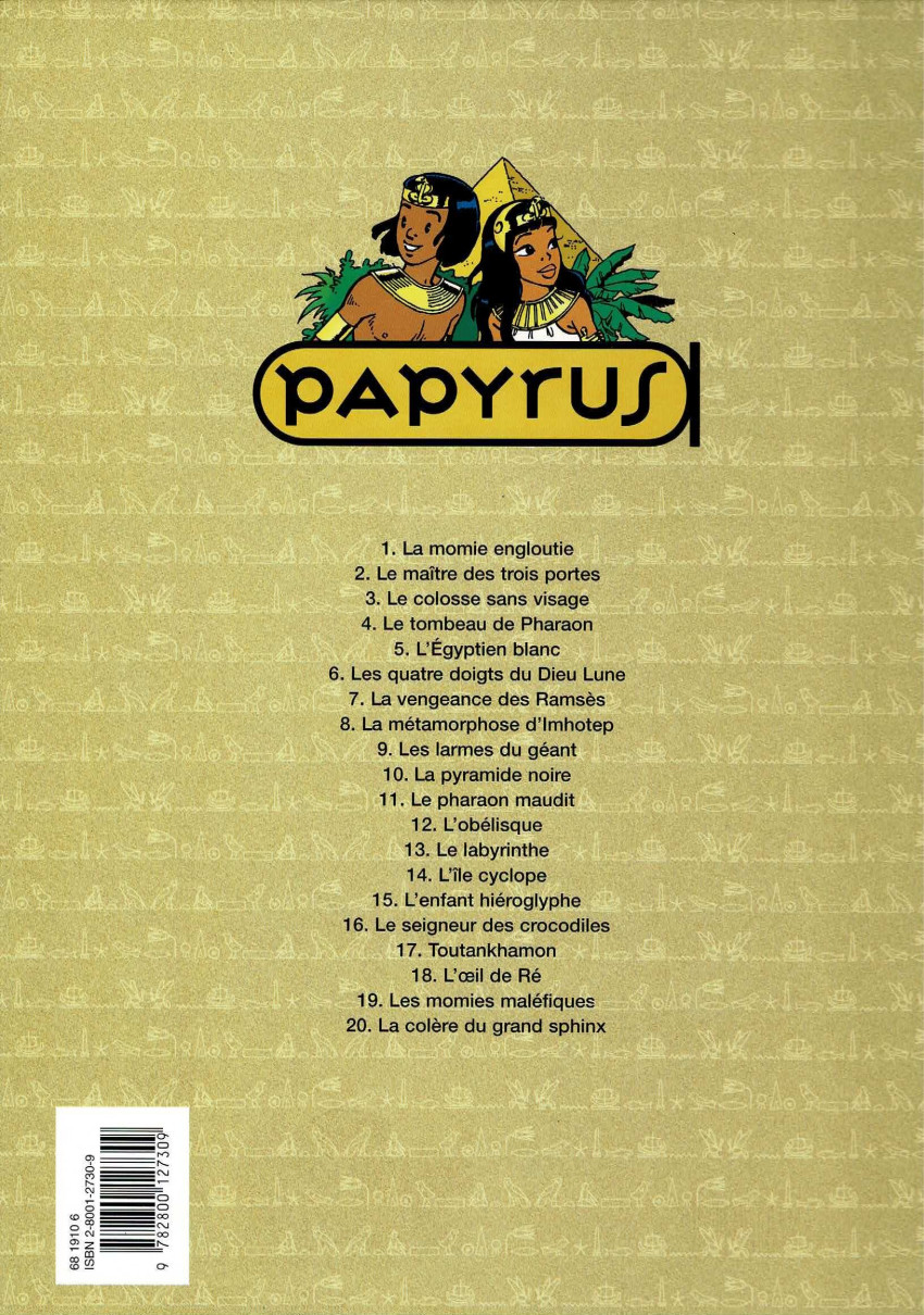 Verso de l'album Papyrus Tome 10 La pyramide noire