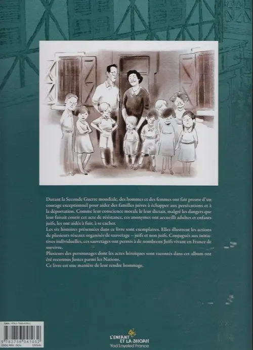 Verso de l'album Le Combat des Justes Six récits de résistance