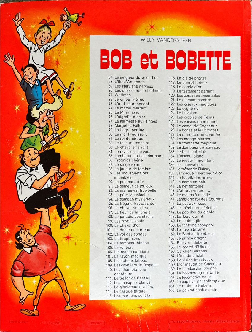 Verso de l'album Bob et Bobette Tome 146 Les pêcheurs d'étoiles