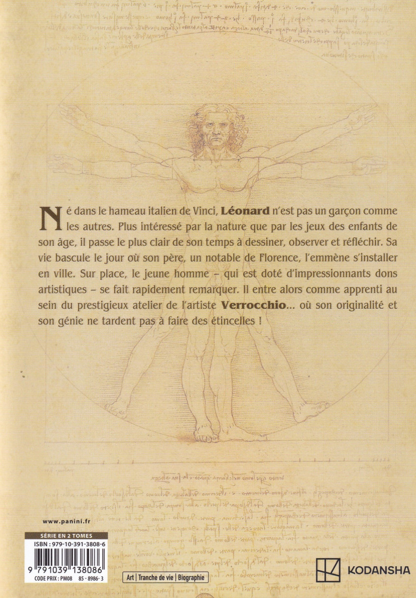 Verso de l'album Cocoro  - La vie de Léonard de Vinci 1