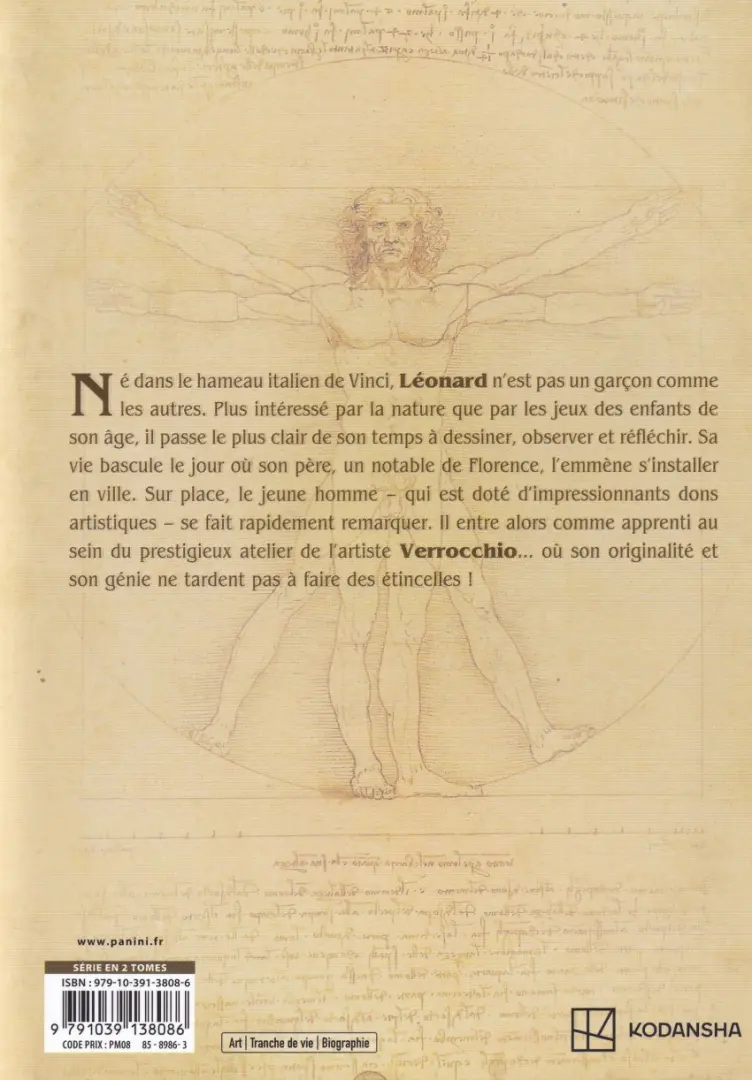 Verso de l'album Cocoro  - La vie de Léonard de Vinci 1