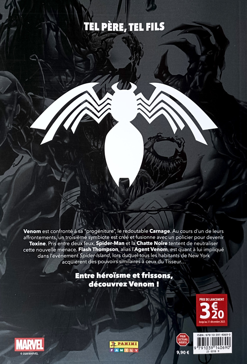 Verso de l'album Venom - La nuit du symbiote 3 Carnage