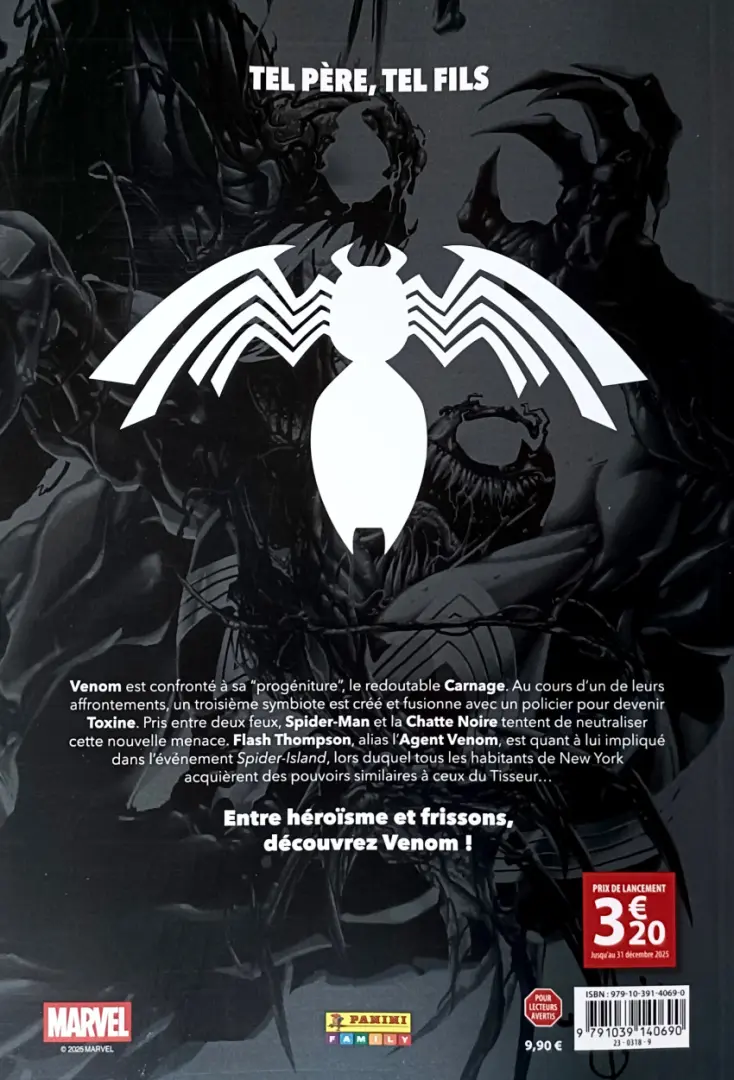 Verso de l'album Venom - La nuit du symbiote 3 Carnage