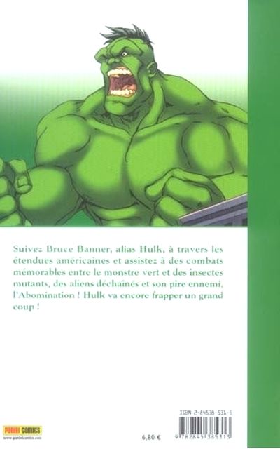 Verso de l'album Hulk - Expérience interdite