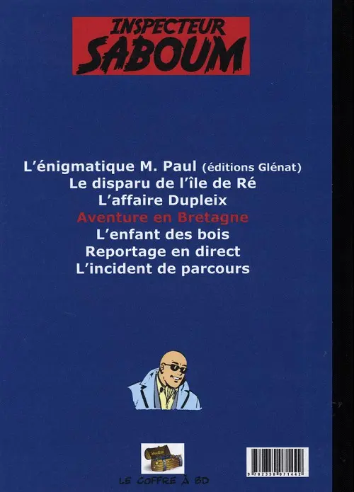 Verso de l'album Inspecteur Saboum Tome 4 Aventure en Bretagne