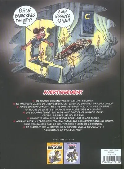 Verso de l'album Accros de... Tome 3 Métal