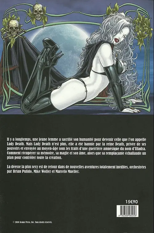 Verso de l'album Lady Death Tome 1