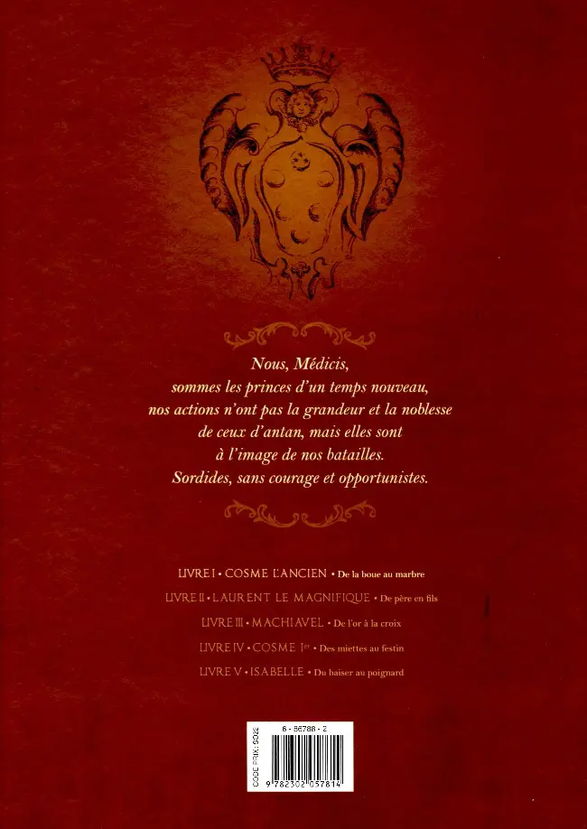 Verso de l'album Médicis Tome 1 Cosme l'Ancien - De la boue au marbre