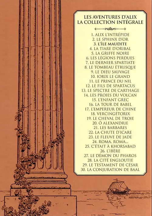 Verso de l'album Alix La collection Tome 3 L'île maudite