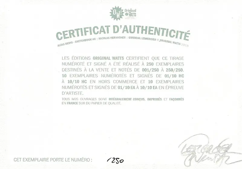 Autre de l'album Alias Nemo Sketchbook