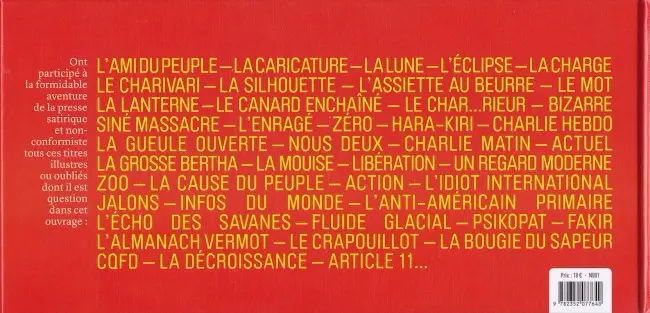 Verso de l'album Revue de presse Petite histoire des journaux satiriques et non-conformistes