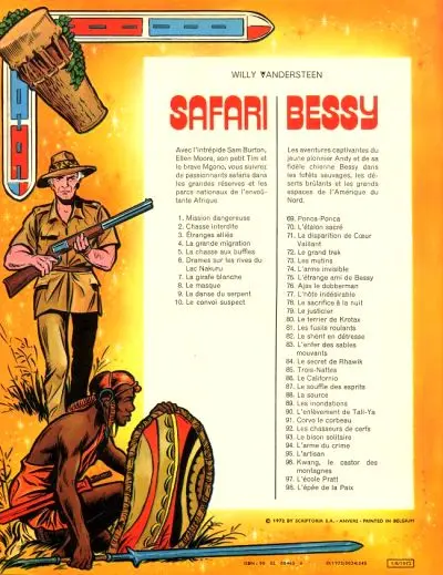 Verso de l'album Safari Tome 10 Le convoi suspect