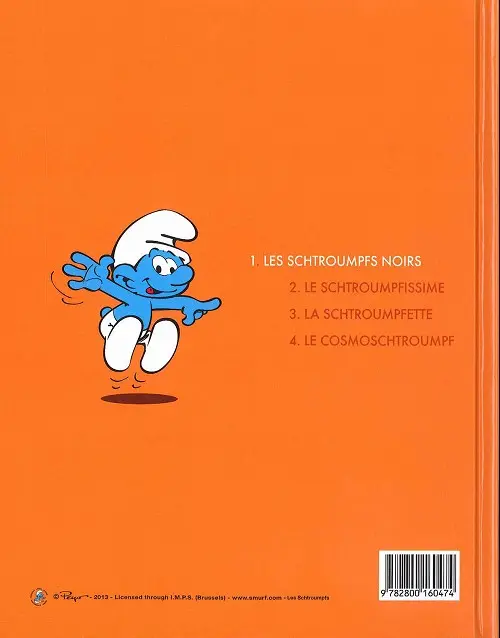 Verso de l'album Les Schtroumpfs Tome 1 Les Schtroumpfs noirs