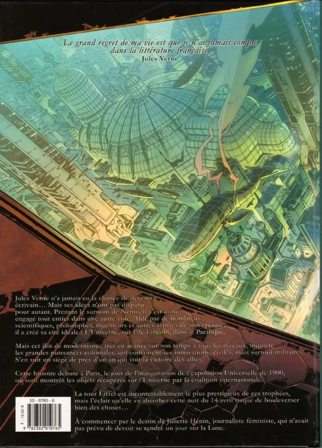 Verso de l'album Univerne Tome 1 Paname