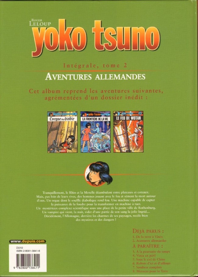 Verso de l'album Yoko Tsuno Intégrale Tome 2 Aventures allemandes