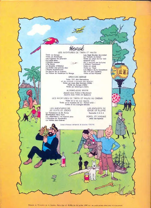 Verso de l'album Les Aventures de Jo, Zette et Jocko Tome 5 La vallée des cobras