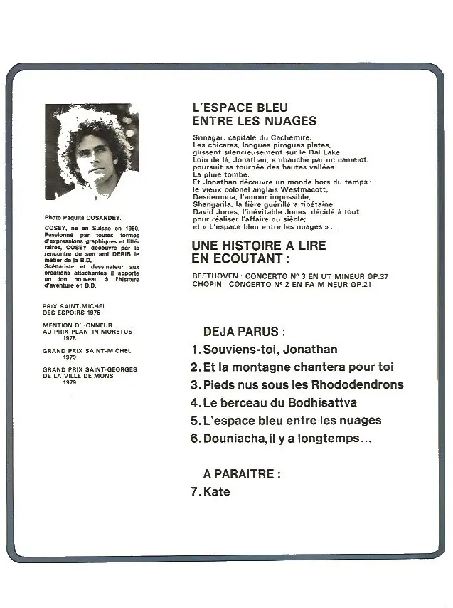 Verso de l'album Jonathan Tome 5 L'espace bleu entre les nuages