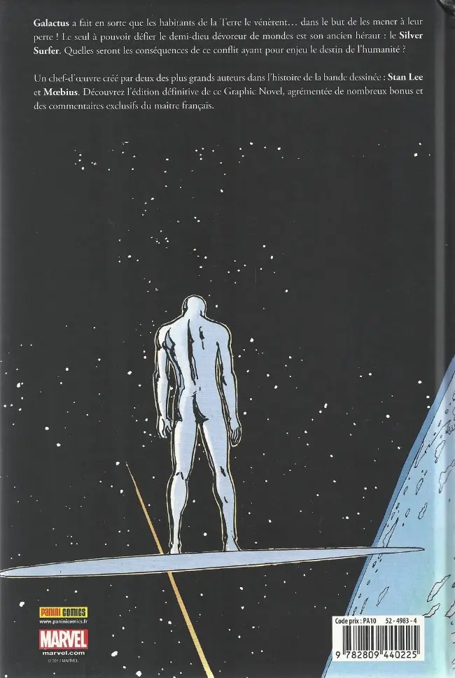 Verso de l'album Le Surfer d'Argent Silver Surfer : Parabole