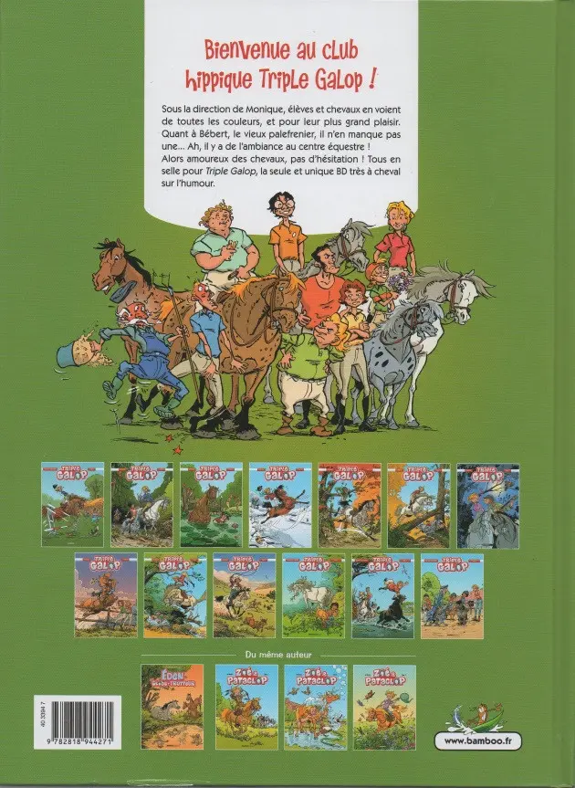 Verso de l'album Triple galop Tome 4