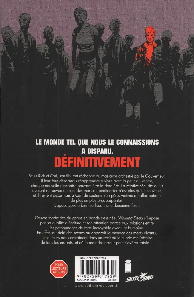 Verso de l'album Walking Dead Tome 9 Ceux qui restent