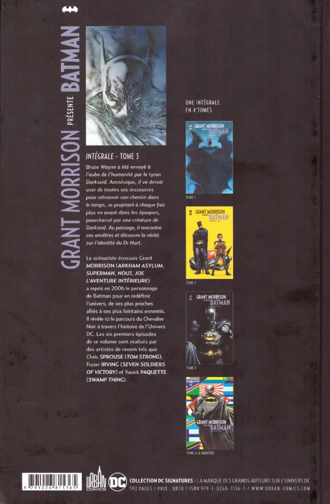 Verso de l'album Batman Intégrale Tome 3