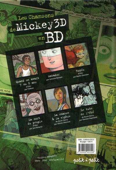 Verso de l'album Chansons en Bandes Dessinées Les Chansons de Mickey 3D en BD