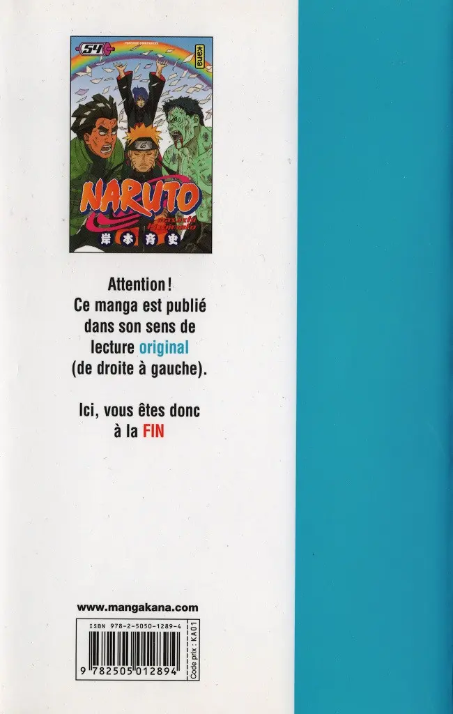 Verso de l'album Naruto 54 Un pont pour la paix