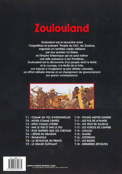 Verso de l'album Zoulouland Tome 18 Dernières révoltes