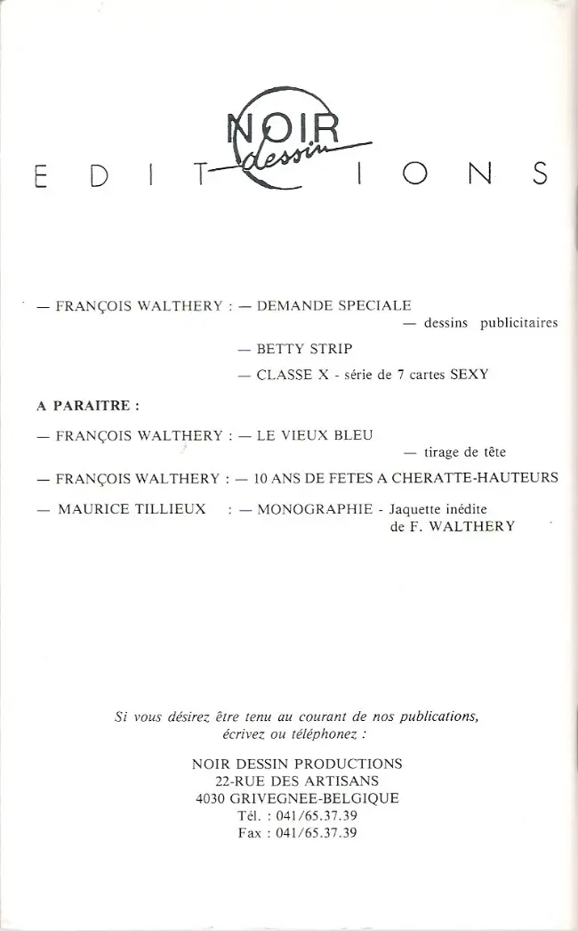 Verso de l'album Betty Strip (1992)