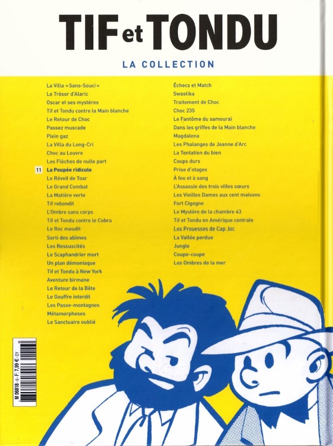Verso de l'album Tif et Tondu La collection Tome 11 La Poupée ridicule