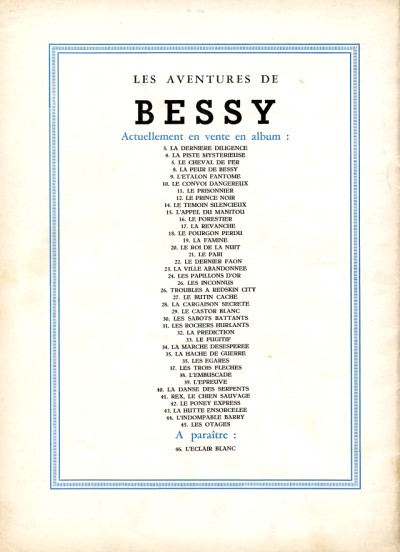 Verso de l'album Bessy Tome 45 Les otages