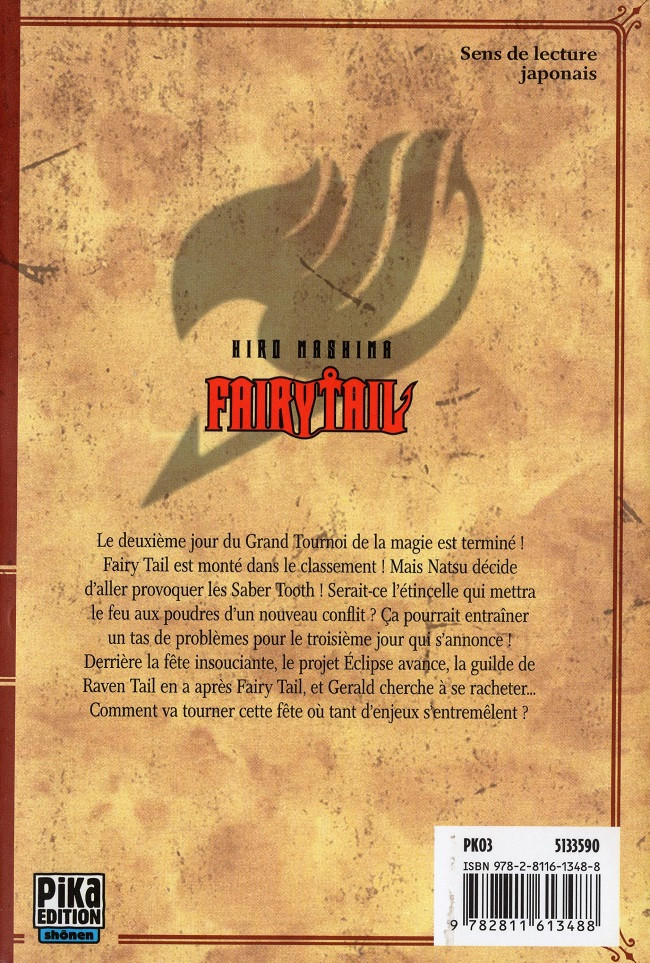Verso de l'album Fairy Tail 34