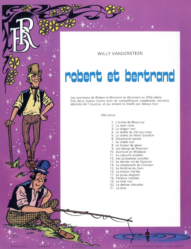 Verso de l'album Robert et Bertrand Tome 20 Le dernier chèvralier