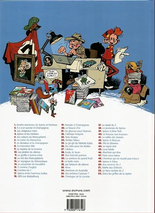 Verso de l'album Spirou et Fantasio Tome 40 La Frousse aux trousses