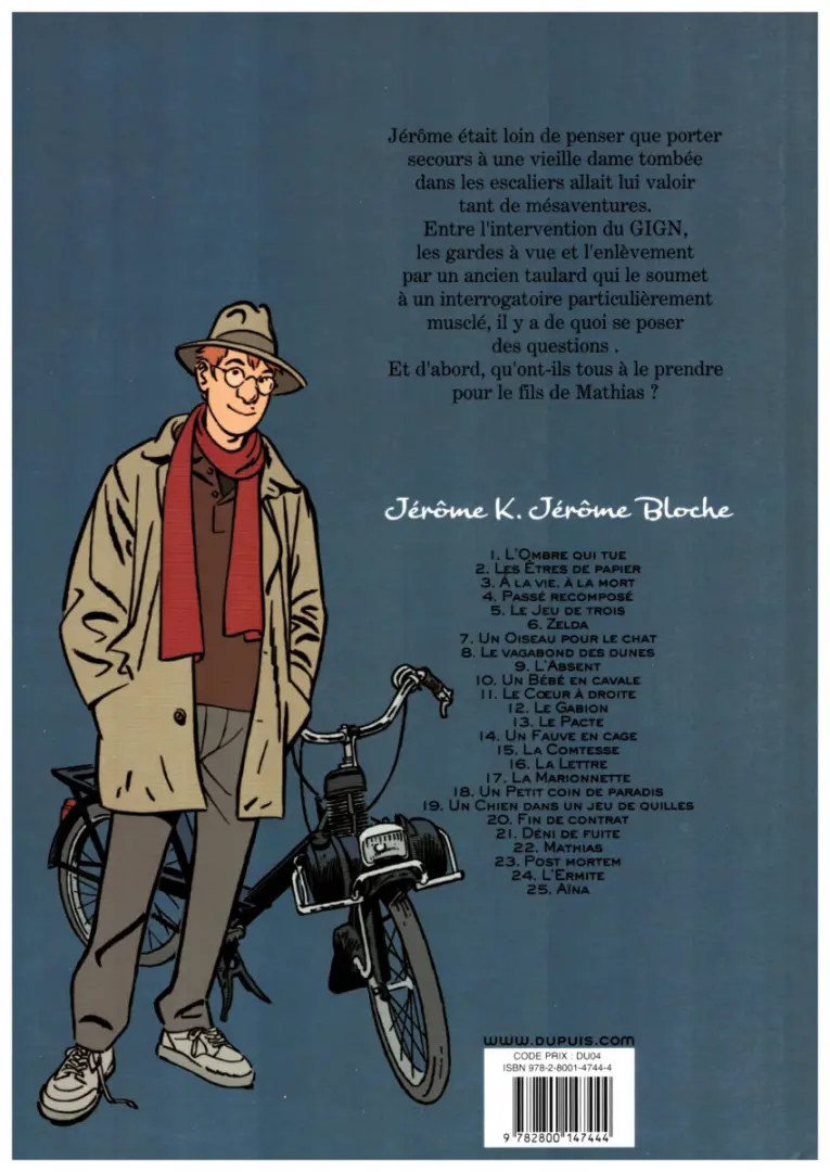 Verso de l'album Jérôme K. Jérôme Bloche Tome 22 Mathias
