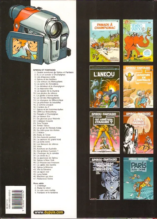 Verso de l'album Spirou et Fantasio Tome 21 Du glucose pour Noémie