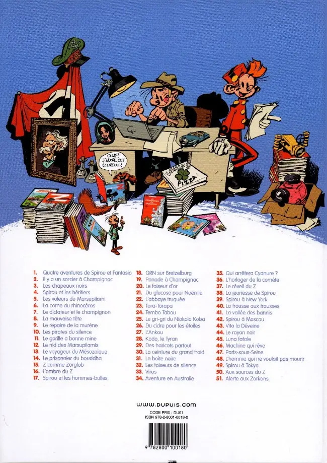 Verso de l'album Spirou et Fantasio Tome 16 L'ombre du Z